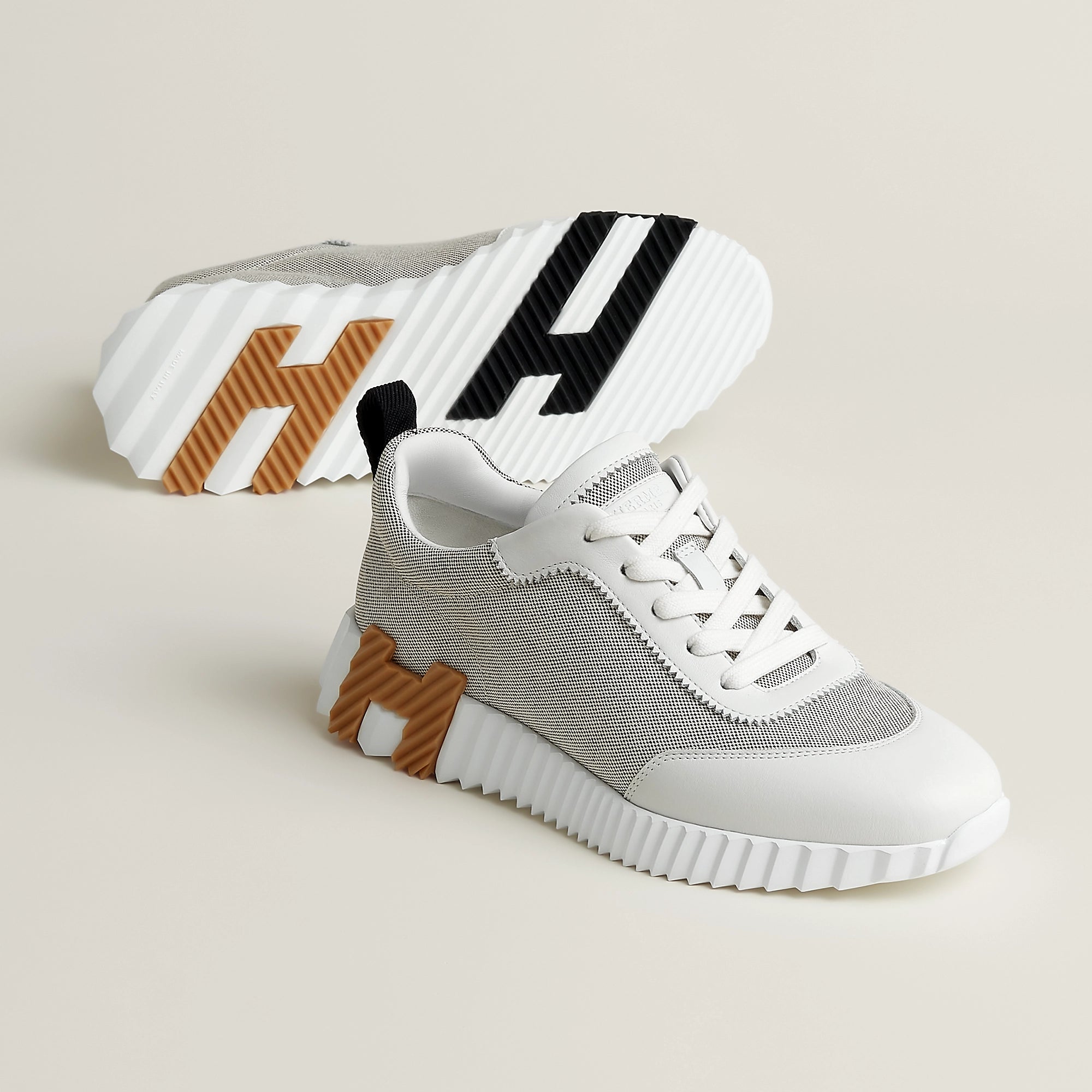 Hermès Bouncing Prunoir/Blanc